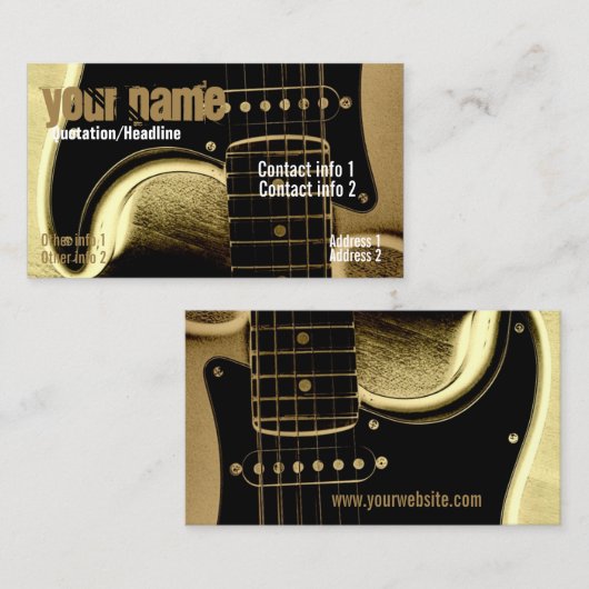 Guitar Latte Visitekaartje (Voorkant / Achterkant)