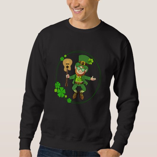 Guitar Leprechaun St Patricks Day Guitar Player Trui (Voorkant)