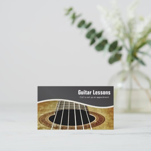 Guitar 🎸 Lessen en Muziekinstructeurs Visitekaartje (Staand voorkant)