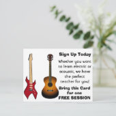 Guitar Lesson Adverteren Briefkaarten (Staand voorkant)