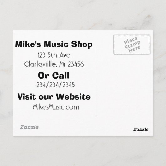 Guitar Lesson Adverteren Briefkaarten (Achterkant)