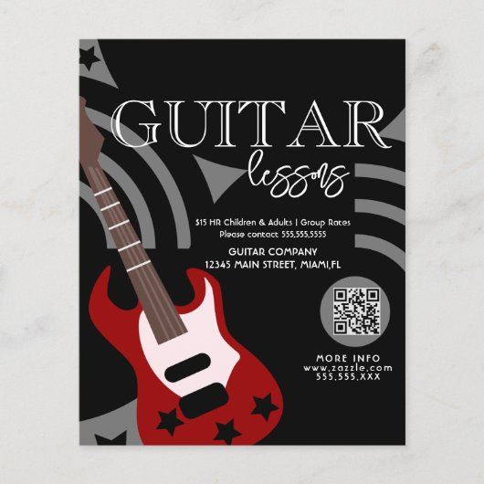 Guitar Lessons Adult Children Business Flyers (Voorkant)