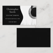 Guitar Lessons Black en White Abstract Visitekaartje (Voorkant / Achterkant)
