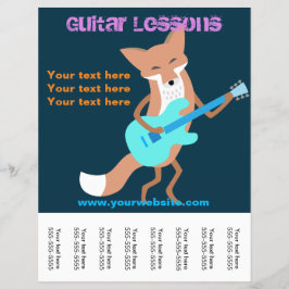 Guitar Lessons Flyer met Fox Plays Guitar