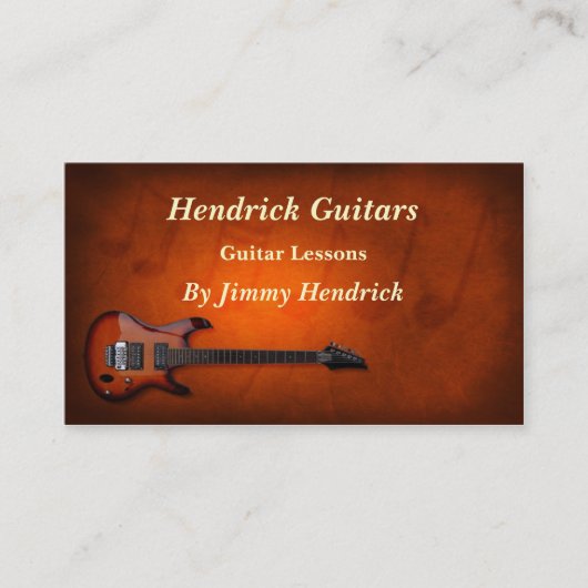 Guitar Lessons Guitar Sales Visitekaartje (Voorkant)