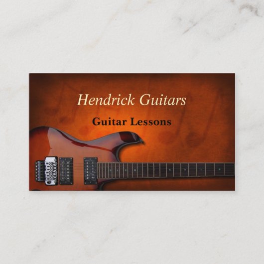 Guitar Lessons Guitar Sales Visitekaartje (Voorkant)
