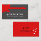 Guitar Lessons Instructor Music Studio Business Visitekaartje (Voorkant / Achterkant)