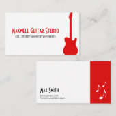 Guitar Lessons Instructor Music Studio Business Visitekaartje (Voorkant / Achterkant)