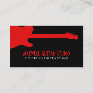 Guitar Lessons Instructor Music Studio Visitekaartje