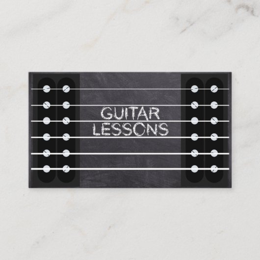 Guitar Lessons Music Instructor Docent Klasse Pro Visitekaartje (Voorkant)