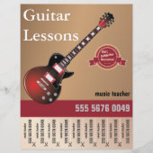 Guitar Lessons Music Teacher Small Business Flyer (Voorkant)