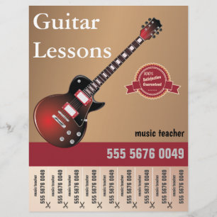 Guitar Lessons Music Teacher Small Business Flyer