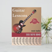 Guitar Lessons Music Teacher Small Business Flyer (Staand voorkant)