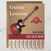 Guitar Lessons Music Teacher Small Business Flyer (Voorkant / Achterkant)