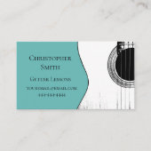 Guitar Lessons QR Code Musical Trendy Teal  Visitekaartje (Voorkant)