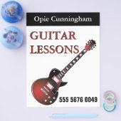 GUITAR Lessons Teacher Business Adverteren brochur Flyer (Enkel)
