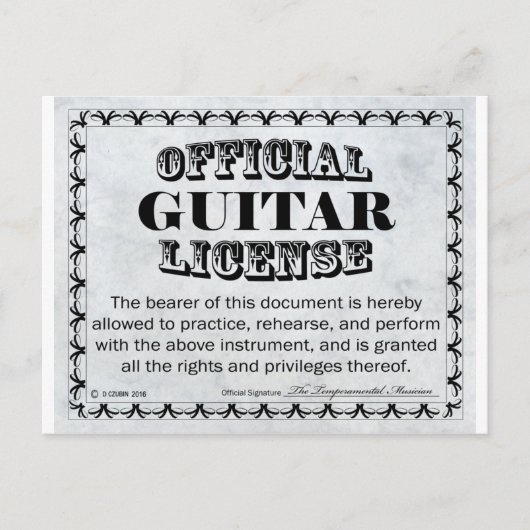 Guitar-licentie Briefkaart (Voorkant)
