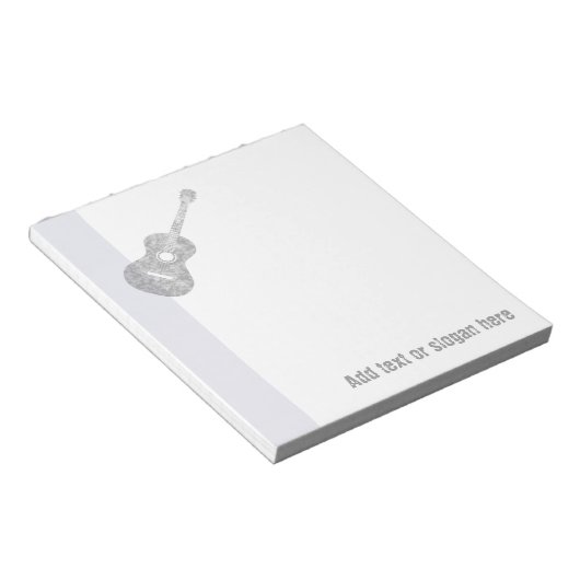 Guitar Logo en Slogan Notitieblok (Schuin)