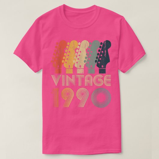 Guitar Lover 32 jaar oude Gifts Limite 1990 T-shirt (Design voorkant)