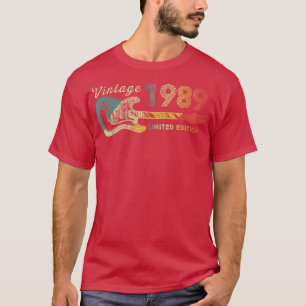 Guitar Lover 33 jaar oude Gifts  Limite 1989 T-shirt