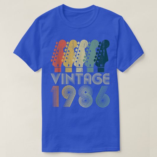 Guitar Lover 36 jaar oude Gifts  Limite 1986 T-shirt (Design voorkant)