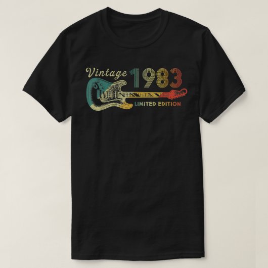 Guitar Lover 39 jaar oude Gifts Limiet 1983 T-shirt (Design voorkant)