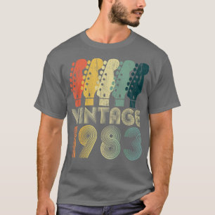 Guitar Lover 39 jaar oude Gifts Limiet 1983 T-shirt