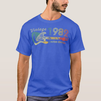 Guitar Lover 40 jaar oude Gifts Limiet 1982 T-shirt