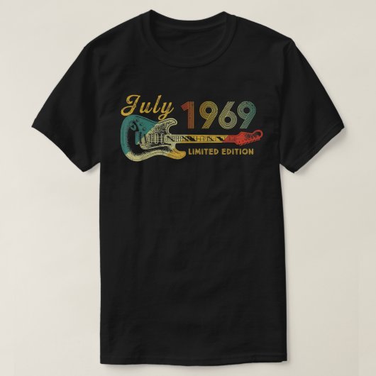 Guitar Lover 53 Year Old Gifts July 1969 Limited E T-shirt (Design voorkant)