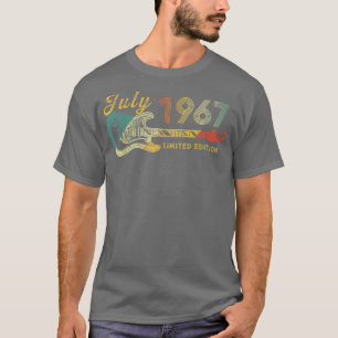 Guitar Lover 55 jaar oude Gifts juli 1967 Limited T-shirt