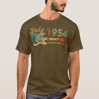 Guitar Lover 68 jaar oude Gifts juli 1954 Limited  T-shirt