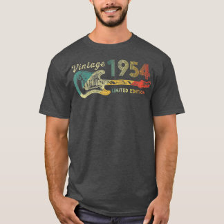 Guitar Lover 68 jaar oude Gifts Limiet 1954 T-shirt