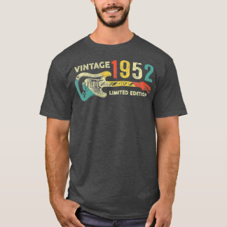 Guitar Lover 70 jaar oude geschenken 1952 70th T-shirt
