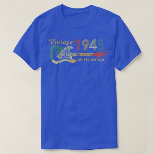 Guitar Lover 77 jaar oude Gifts  Limiet 1945 T-shirt (Design voorkant)