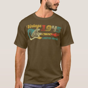 Guitar Lover 77 jaar oude Vintage 1945 Limited Edi T-shirt