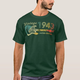 Guitar Lover 79 jaar oude Gifts  Limiet 1943 T-shirt