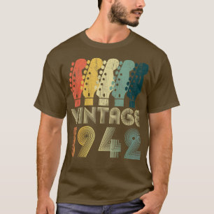 Guitar Lover 80 jaar oude Gifts Limiet 1942 T-shirt