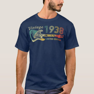 Guitar Lover 84 Year Old Gifts Vintage 1938 Limite T-shirt