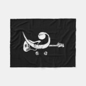 Guitar Lover | Bass Clef Bass Guitar Fleece Deken (Voorkant (Horizontaal))