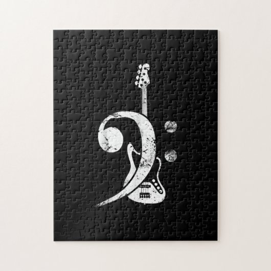 Guitar Lover | Bass Clef Bass Guitar Legpuzzel (Verticaal)