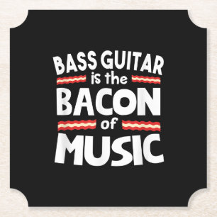 Guitar Lover Bass Guitar is een bacon of Music F Kartonnen Onderzetters