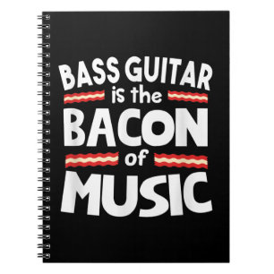 Guitar Lover Bass Guitar is een bacon of Music F Notitieboek