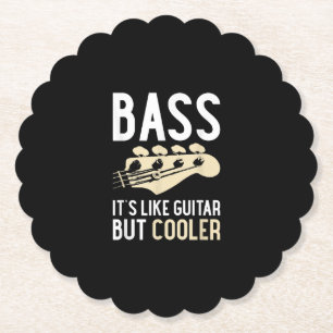 Guitar Lover   Bass It's like Guitar but Cooler Kartonnen Onderzetters
