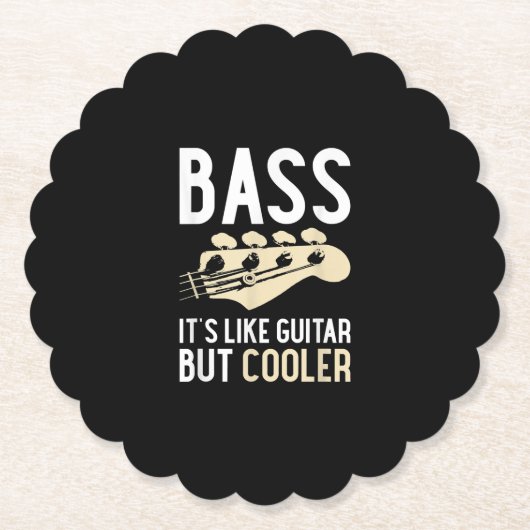 Guitar Lover | Bass It's like Guitar but Cooler Kartonnen Onderzetters (Voorkant)