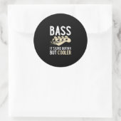 Guitar Lover | Bass It's like Guitar but Cooler Ronde Sticker (Tas)