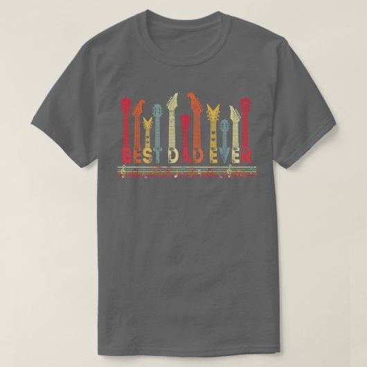Guitar Lover Beste vader ooit muziekoptrede Dag T-shirt (Design voorkant)