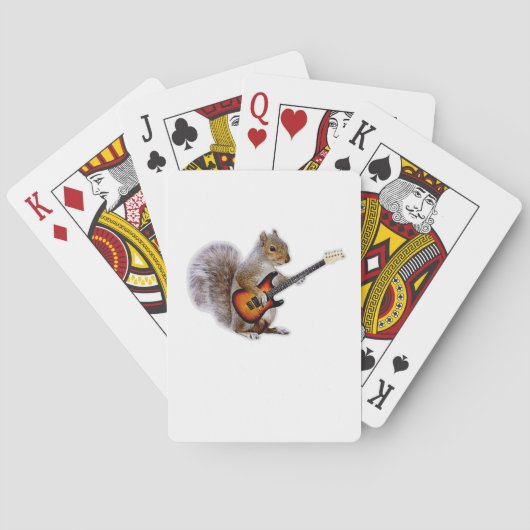 Guitar Lover | Dekhoorn die gitaar speelt Pokerkaarten (Achterkant)