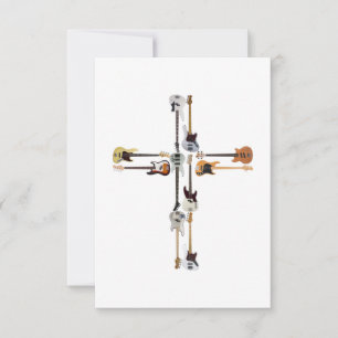 Guitar Lover Guitar Cross Gift Bedankkaart