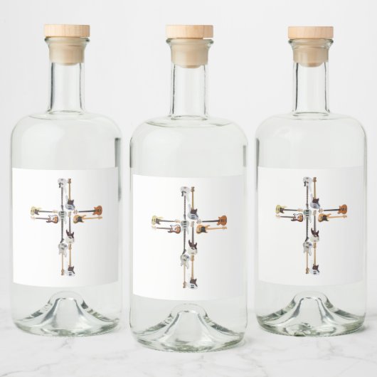 Guitar Lover | Guitar Cross Gift Likeurfles Etiket (Flessen)