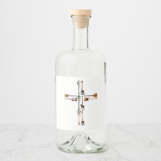 Guitar Lover | Guitar Cross Gift Likeurfles Etiket (Voorkant)